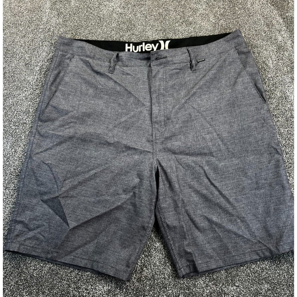 Hurley Short Men Size 36 Golf Chino Polyester Hybrid Stretch Casual Heather Gray